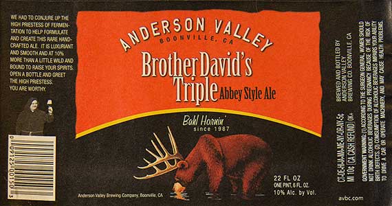 Anderson Valley - Brother David's Triple Abbey Style Ale