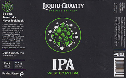 Liquid Gravity - West Coast IPA